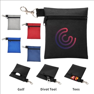 Custom Zippered Golf Ball Pouch Tee Bag